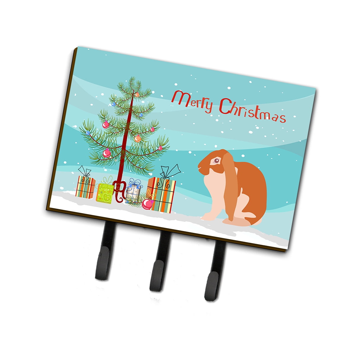 BB9329TH68 English Lop Rabbit Christmas Leash or Key Holder