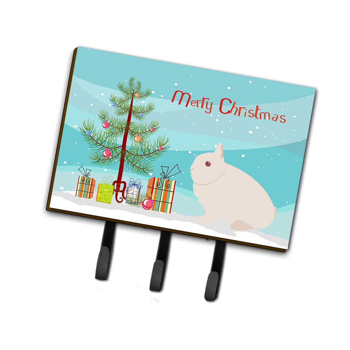 BB9331TH68 Hermelin Rabbit Christmas Leash or Key Holder