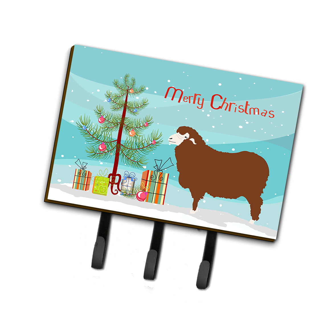 Picture of Carolines Treasures BB9348TH68 Merino Sheep Christmas Leash or Key Holder