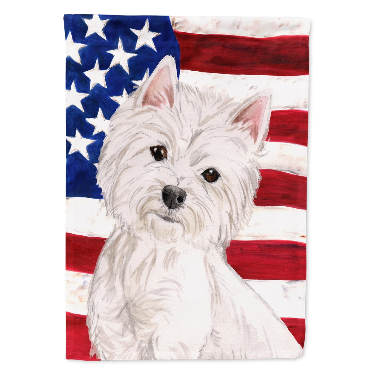 Westie Patriotic Flag Canvas House Size