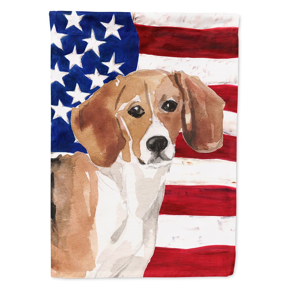Beagle Patriotic Flag Canvas House Size
