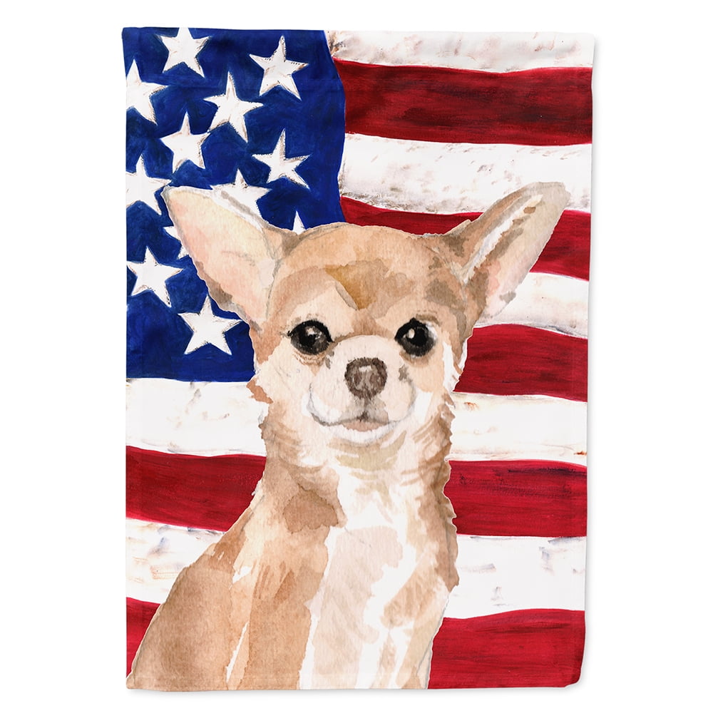 Chihuahua Patriotic Flag Canvas House Size