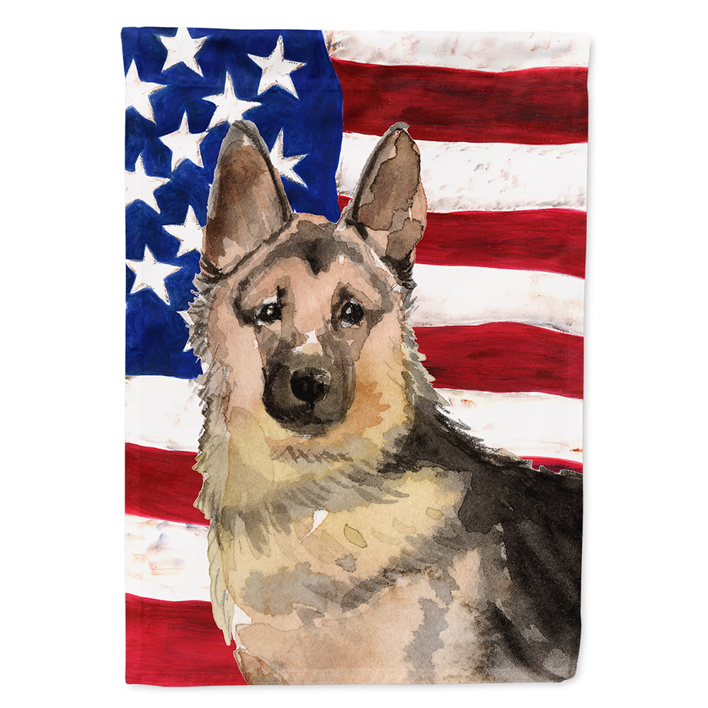 German Shepherd Patriotic Flag Canvas House Size