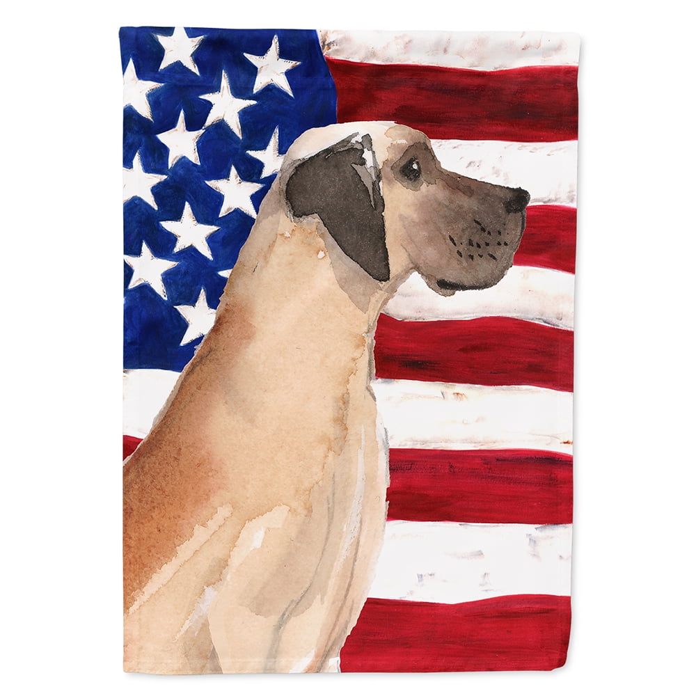 Fawn Natural Great Dane Patriotic Flag Canvas House Size