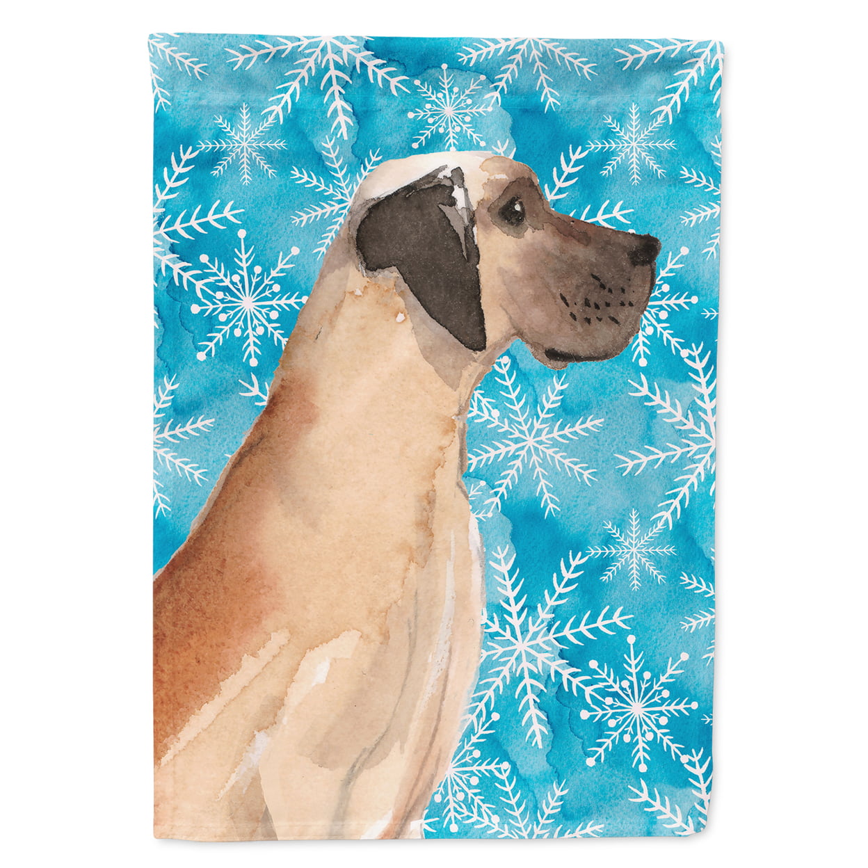 Fawn Natural Great Dane Winter Flag Garden Size