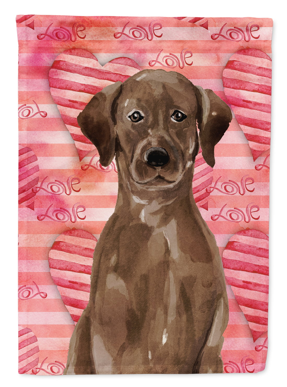 Chocolate Labrador Love Flag Garden Size