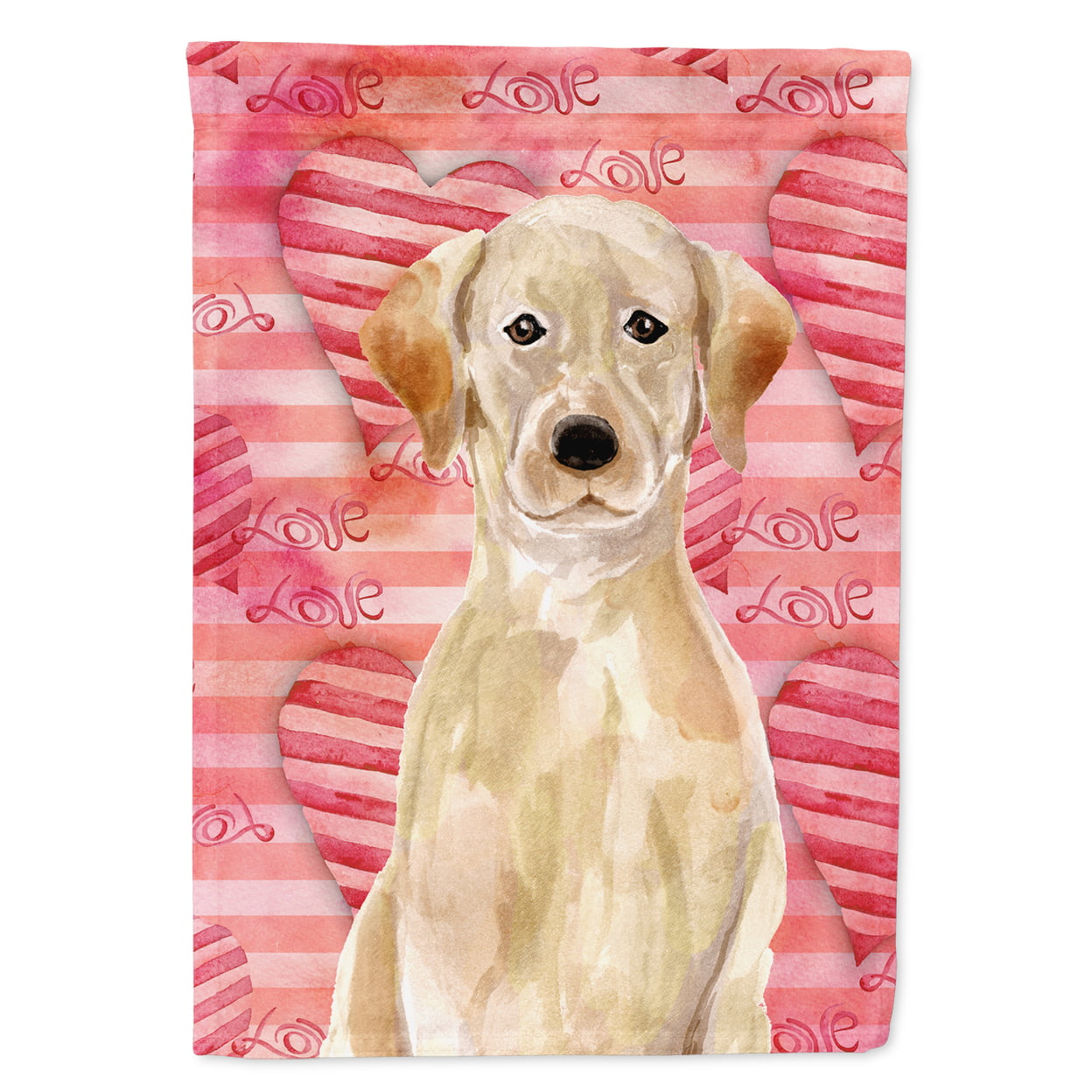 Yellow Labrador Love Flag Garden Size