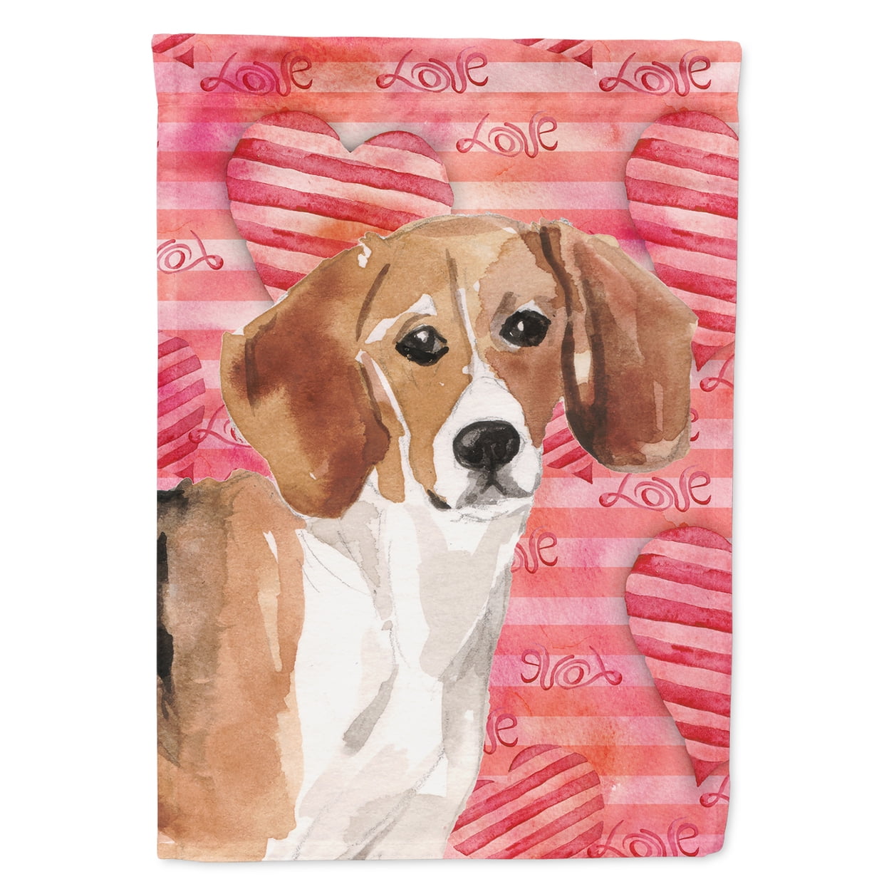 BB9474GF Beagle Love Flag Garden Size