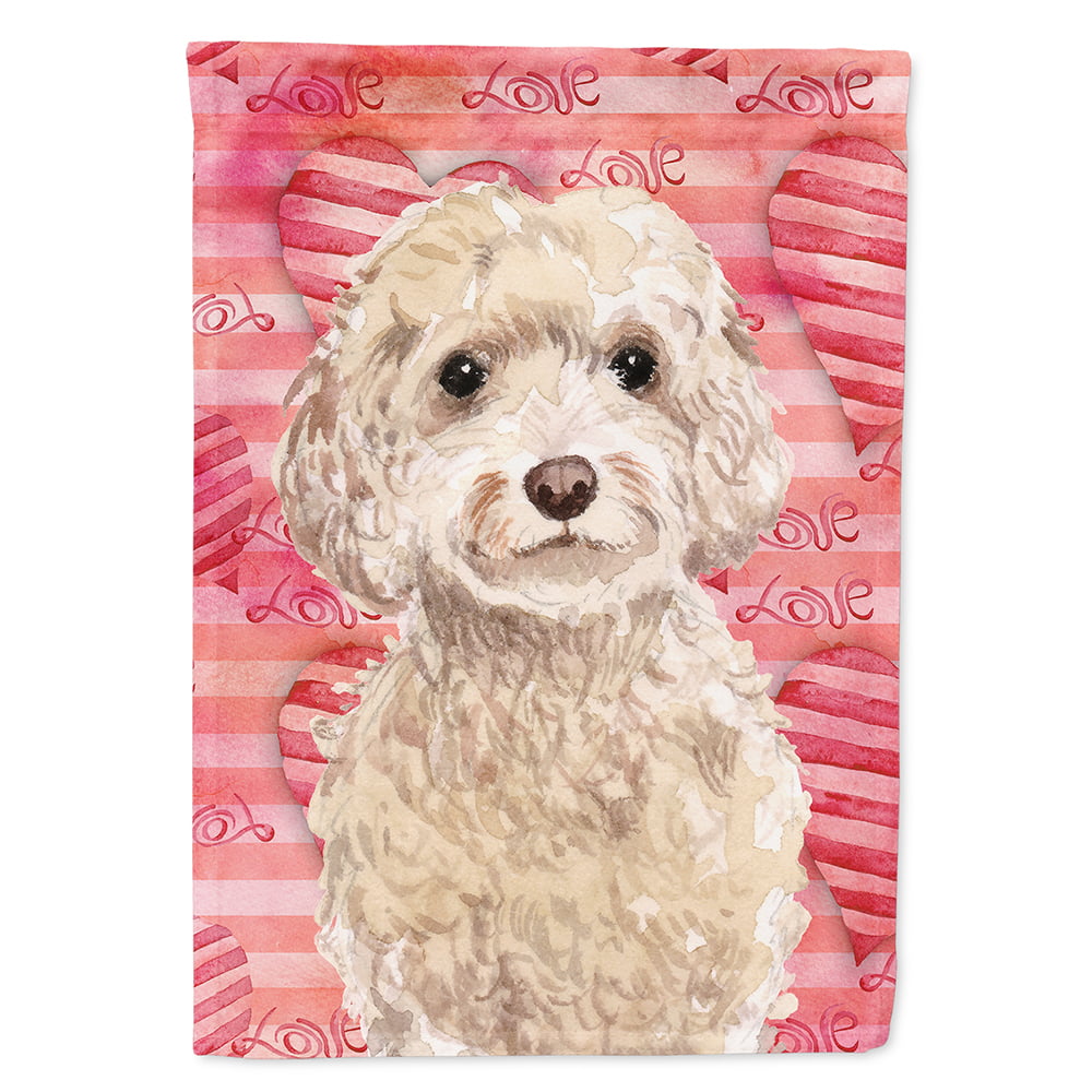Champagne Cockapoo Love Flag Garden Size