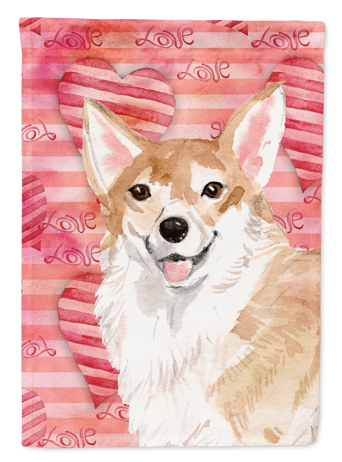 Corgi Love Flag Garden Size