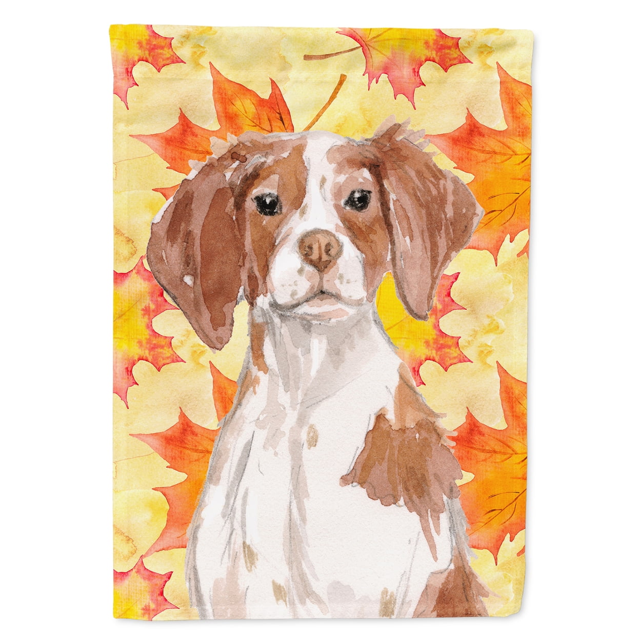 BB9504GF Brittany Spaniel Fall Flag Garden Size
