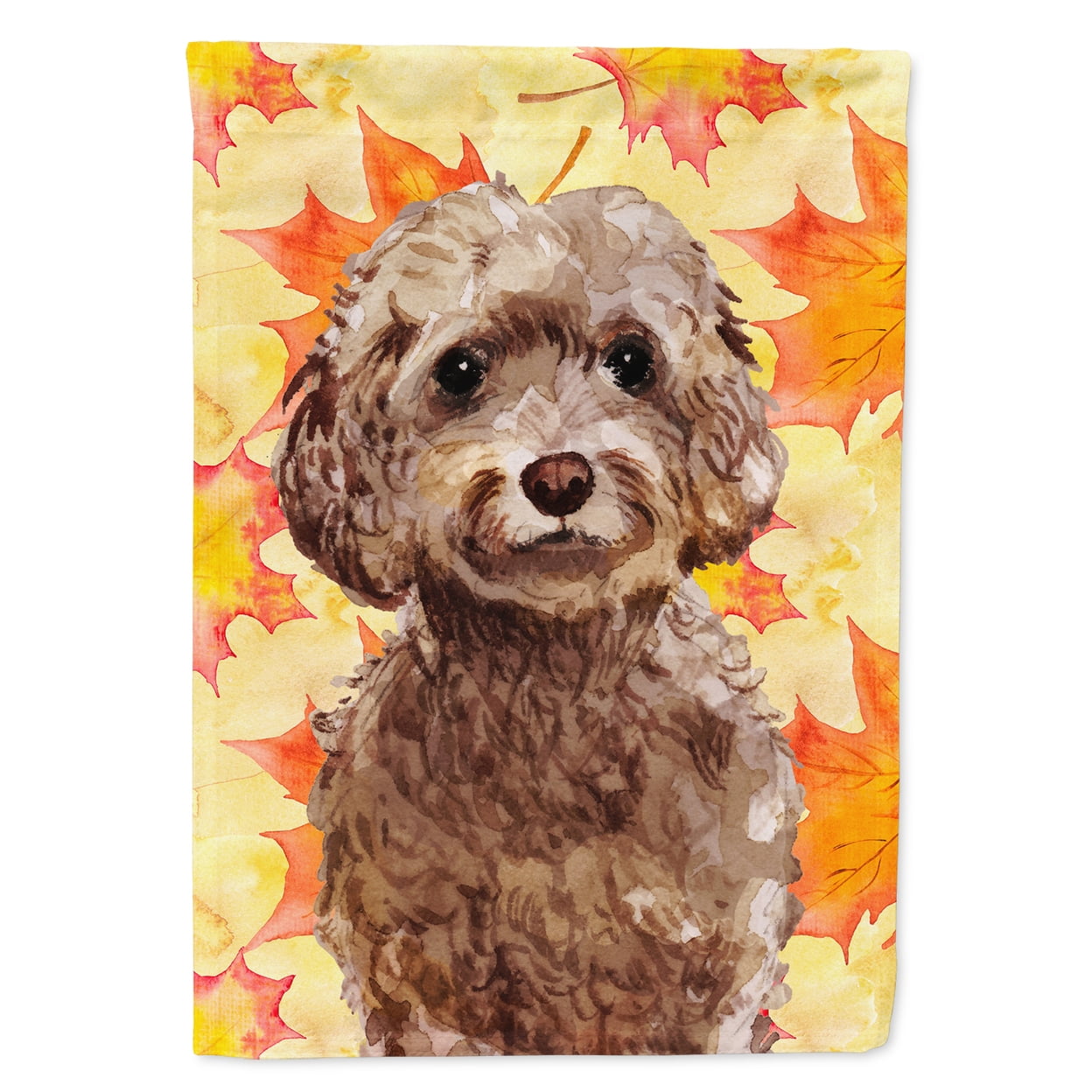 BB9514GF Brown Cockapoo Fall Flag Garden Size
