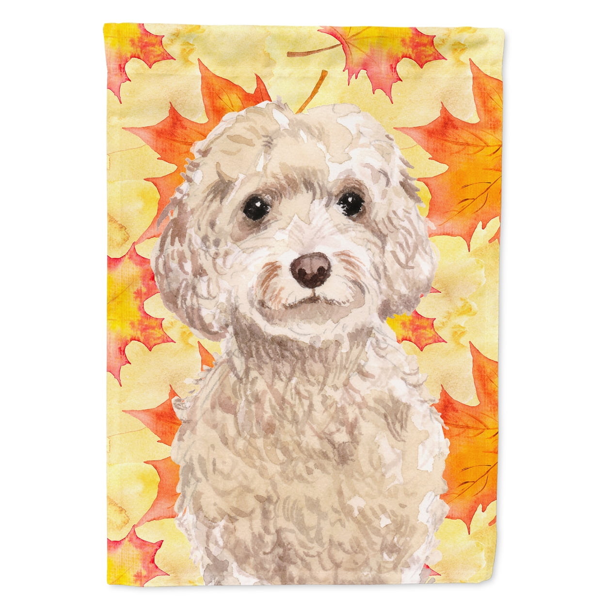 BB9515GF Champagne Cockapoo Fall Flag Garden Size