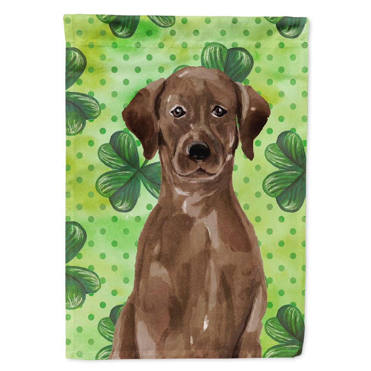 Chocolate Labrador St.Patricks Flag Garden Size