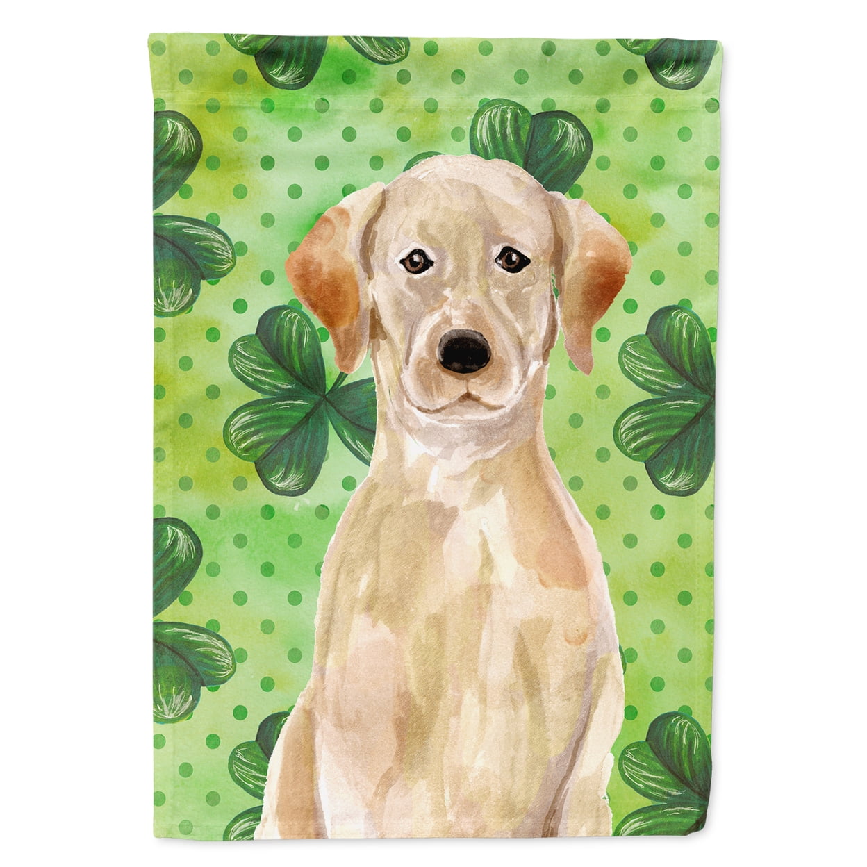 Yellow Labrador St.Patricks Flag Garden Size