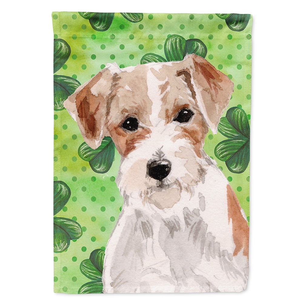 Wire Hair Jack Russell St.Patricks Flag Garden Size