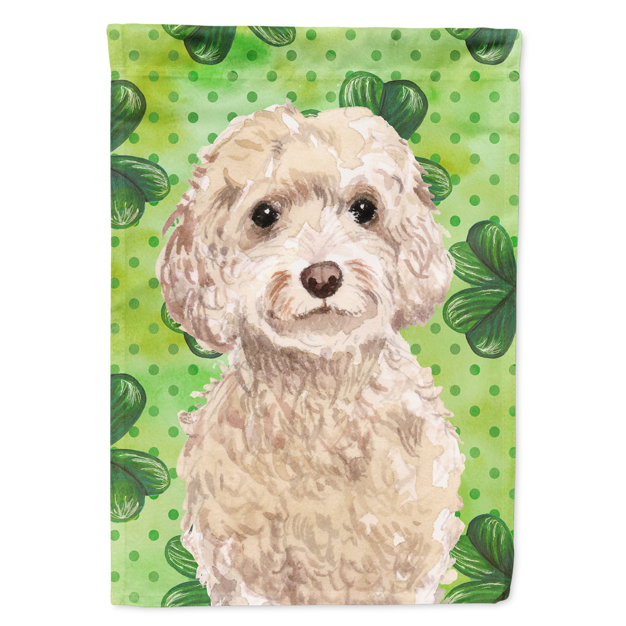 BB9550GF Champagne Cockapoo St.Patricks Flag Garden Size