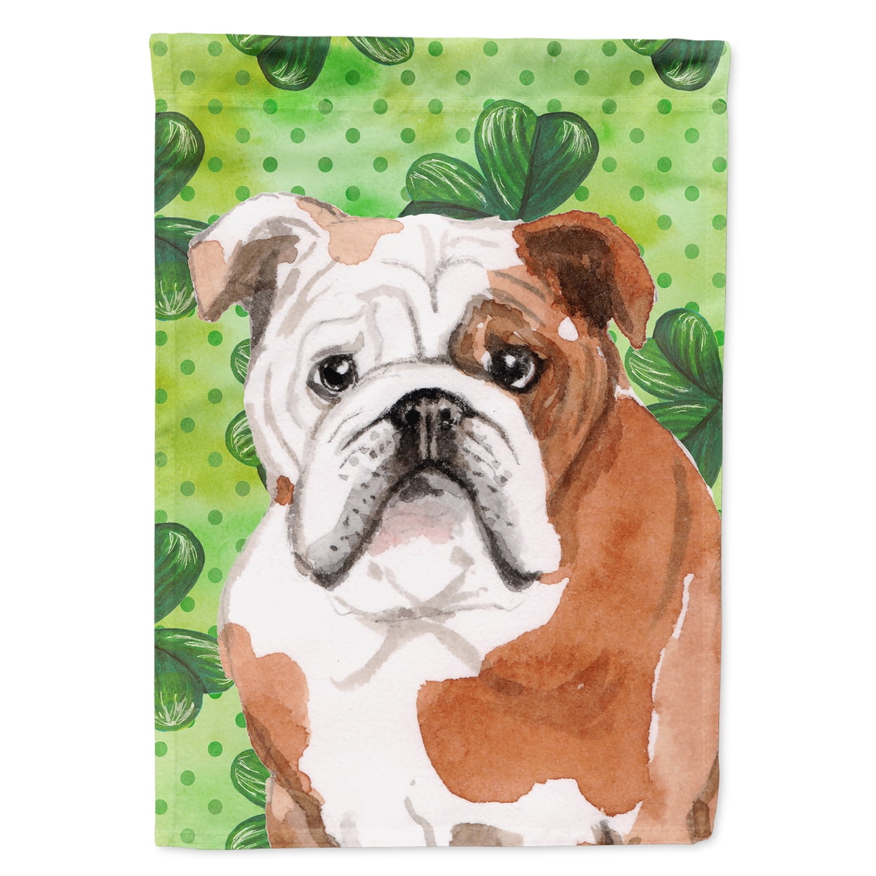 English Bulldog St.Patricks Flag Garden Size