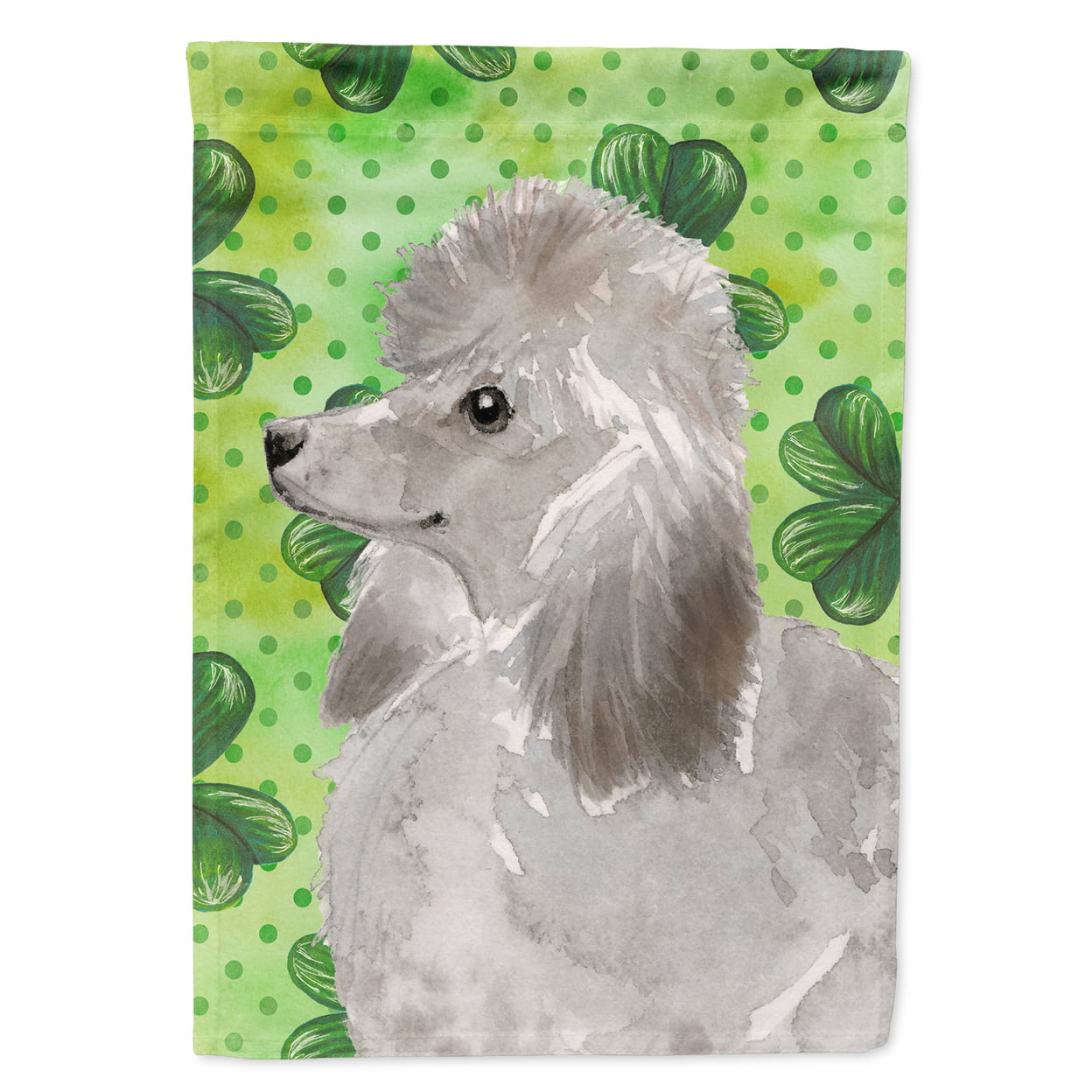 Grey Standard Poodle St.Patricks Flag Garden Size