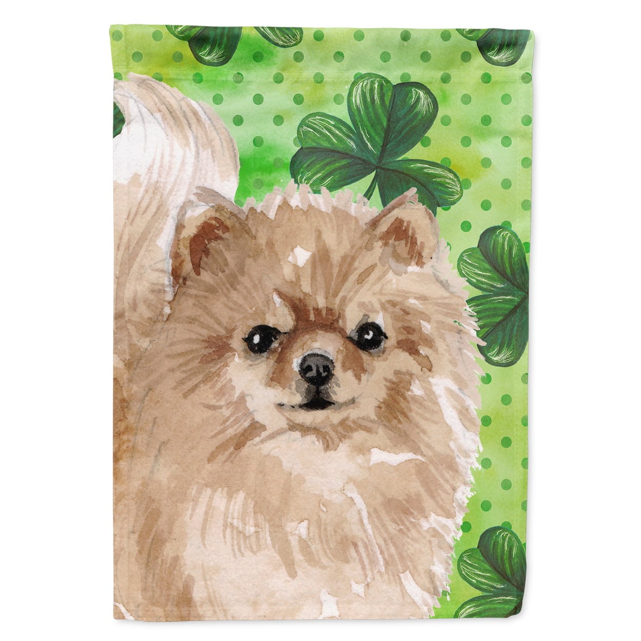 Pomeranian St.Patricks Flag Garden Size
