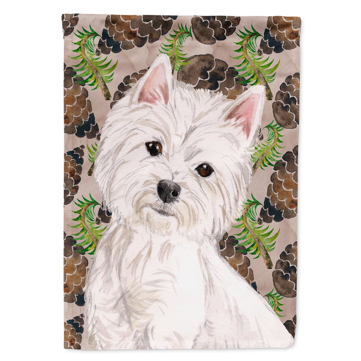 Westie Pine Cones Flag Garden Size