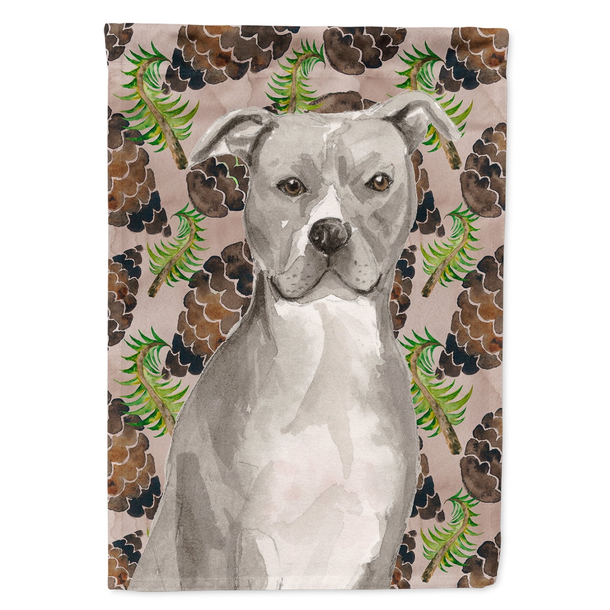 Staffordshire Bull Terrier Pine Cones Flag Garden Size