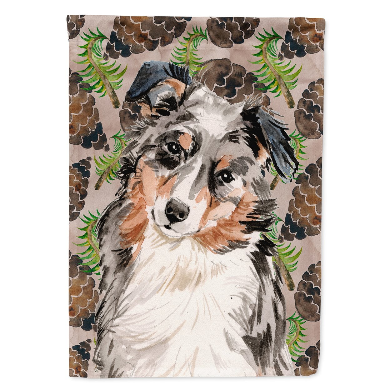 Australian Shepherd Pine Cones Flag Garden Size
