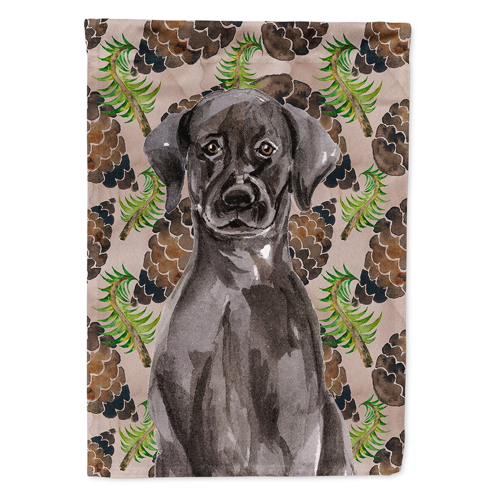 BB9573GF Black Labrador Pine Cones Flag Garden Size