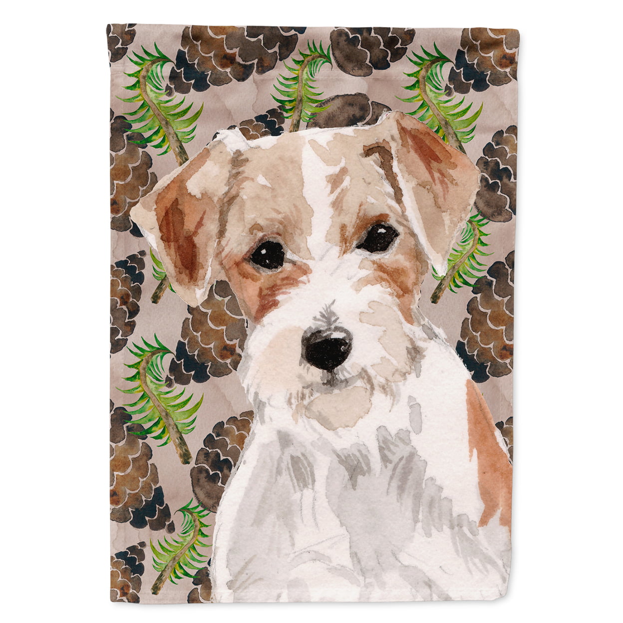 Wire Hair Jack Russell Pine Cones Flag Garden Size