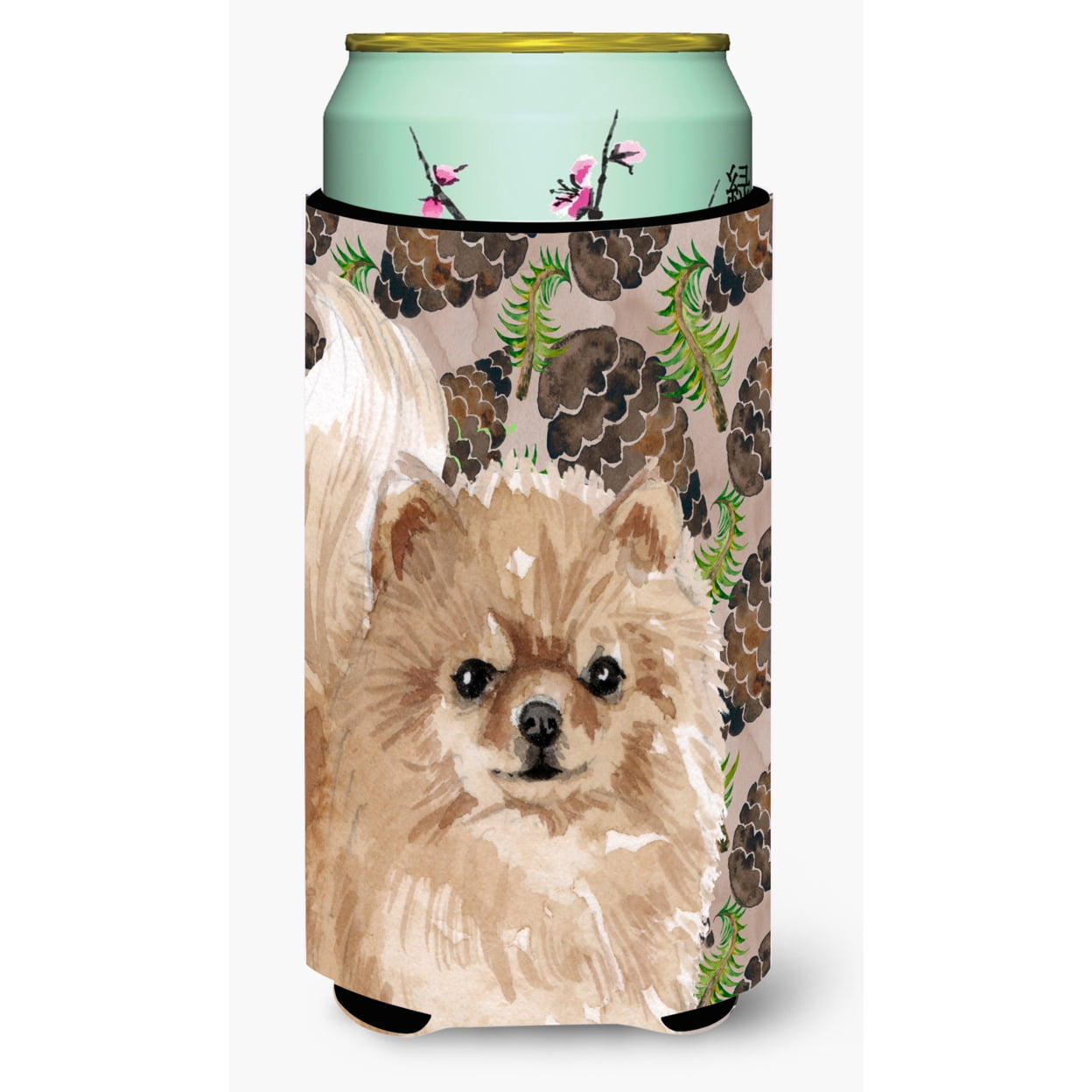 Pomeranian Pine Cones Tall Boy Beverage Insulator Hugger