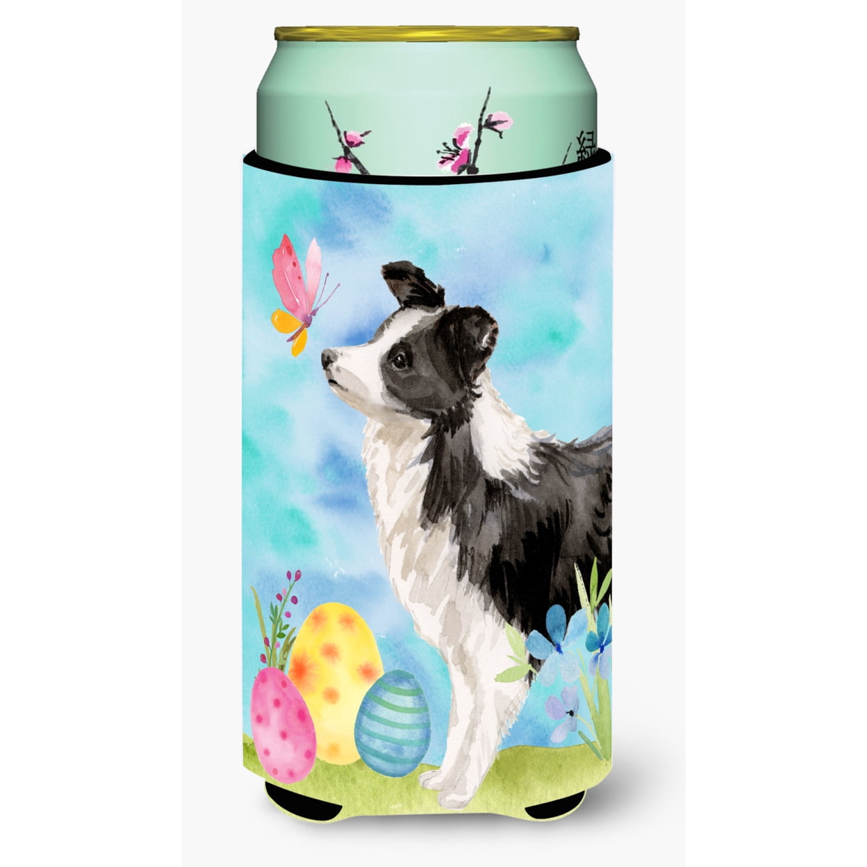 Border Collie Easter Tall Boy Beverage Insulator Hugger