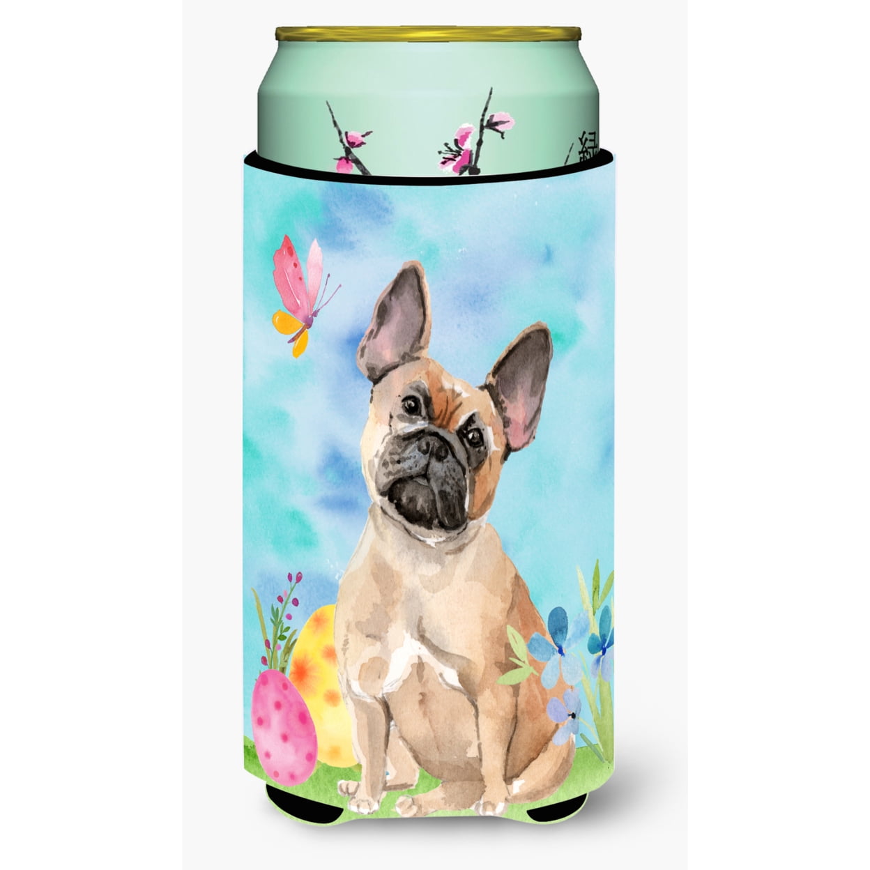 Fawn French Bulldog Easter Tall Boy Beverage Insulator Hugger