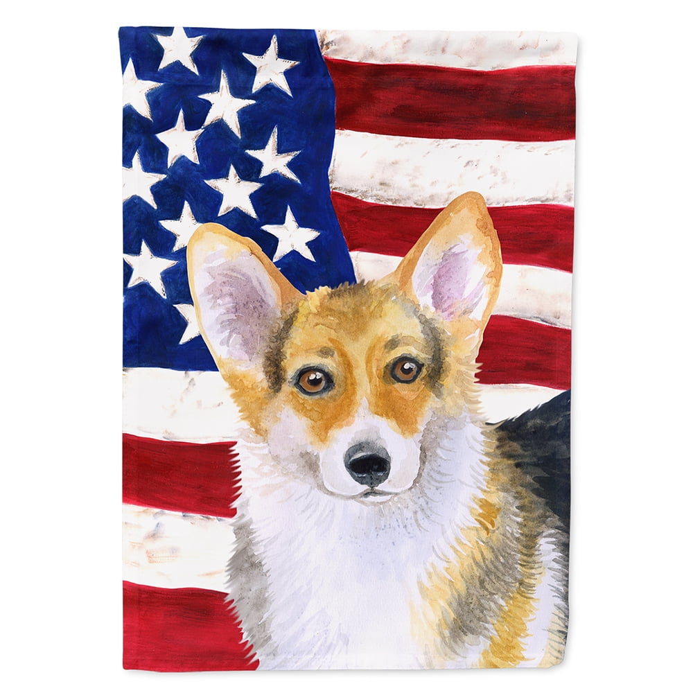 Pembroke Corgi Patriotic Flag Canvas House Size