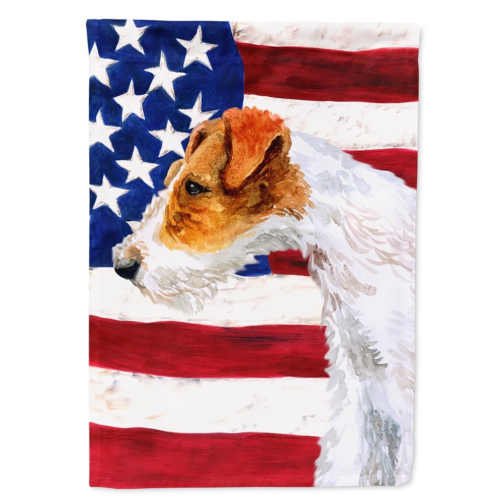 Fox Terrier Patriotic Flag Canvas House Size