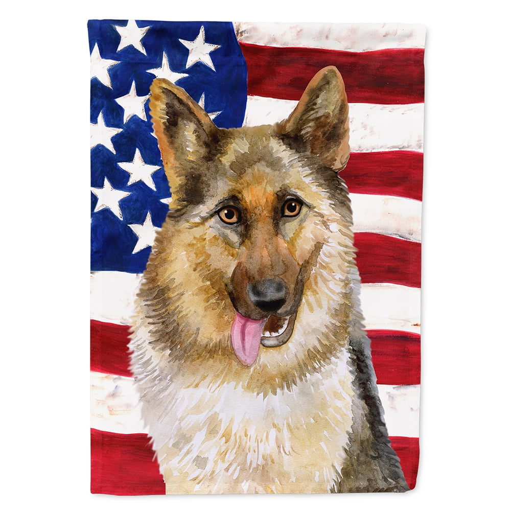 German Shepherd Patriotic Flag Canvas House Size