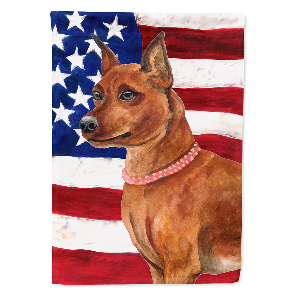 Miniature Pinscher Patriotic Flag Canvas House Size