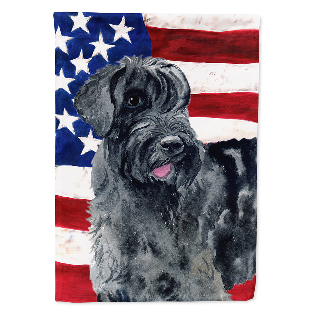 Giant Schnauzer Patriotic Flag Canvas House Size