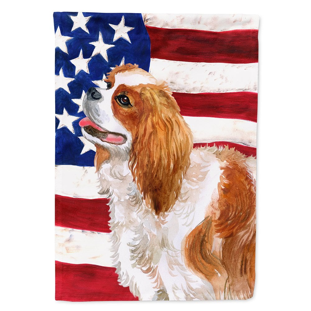 Cavalier Spaniel Patriotic Flag Canvas House Size