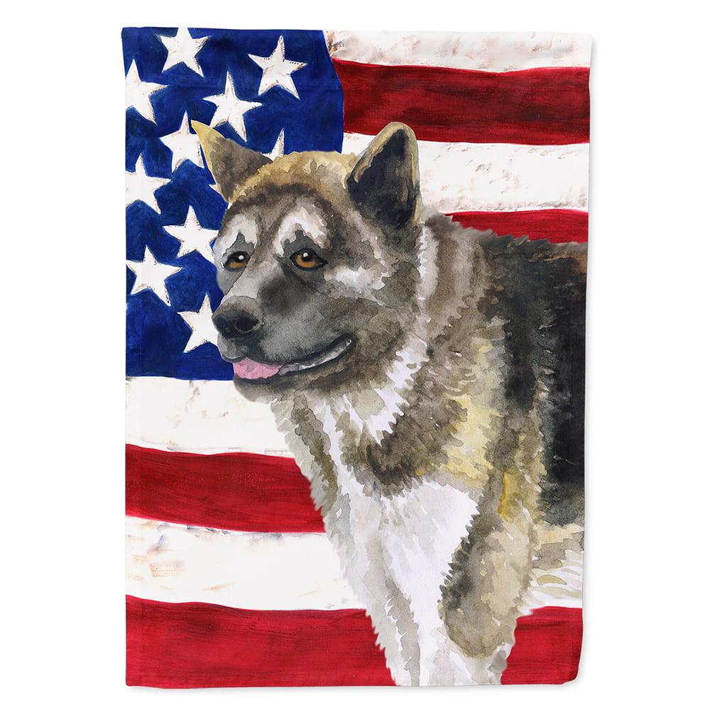 American Akita Patriotic Flag Canvas House Size