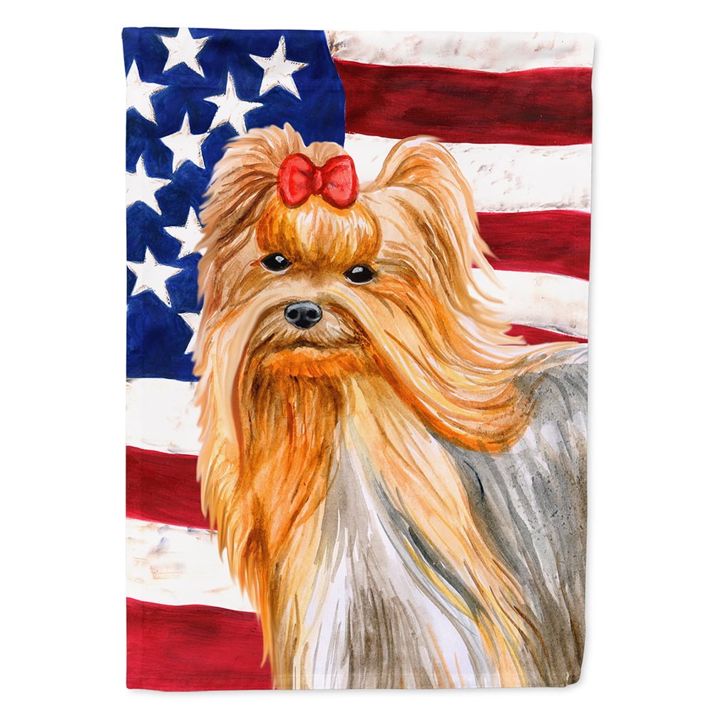 Yorkshire Terrier Patriotic Flag Canvas House Size