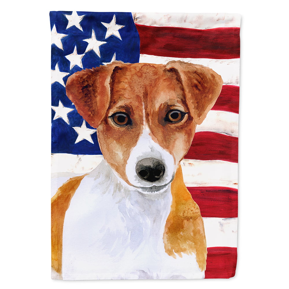 Jack Russell Terrier Patriotic Flag Canvas House Size