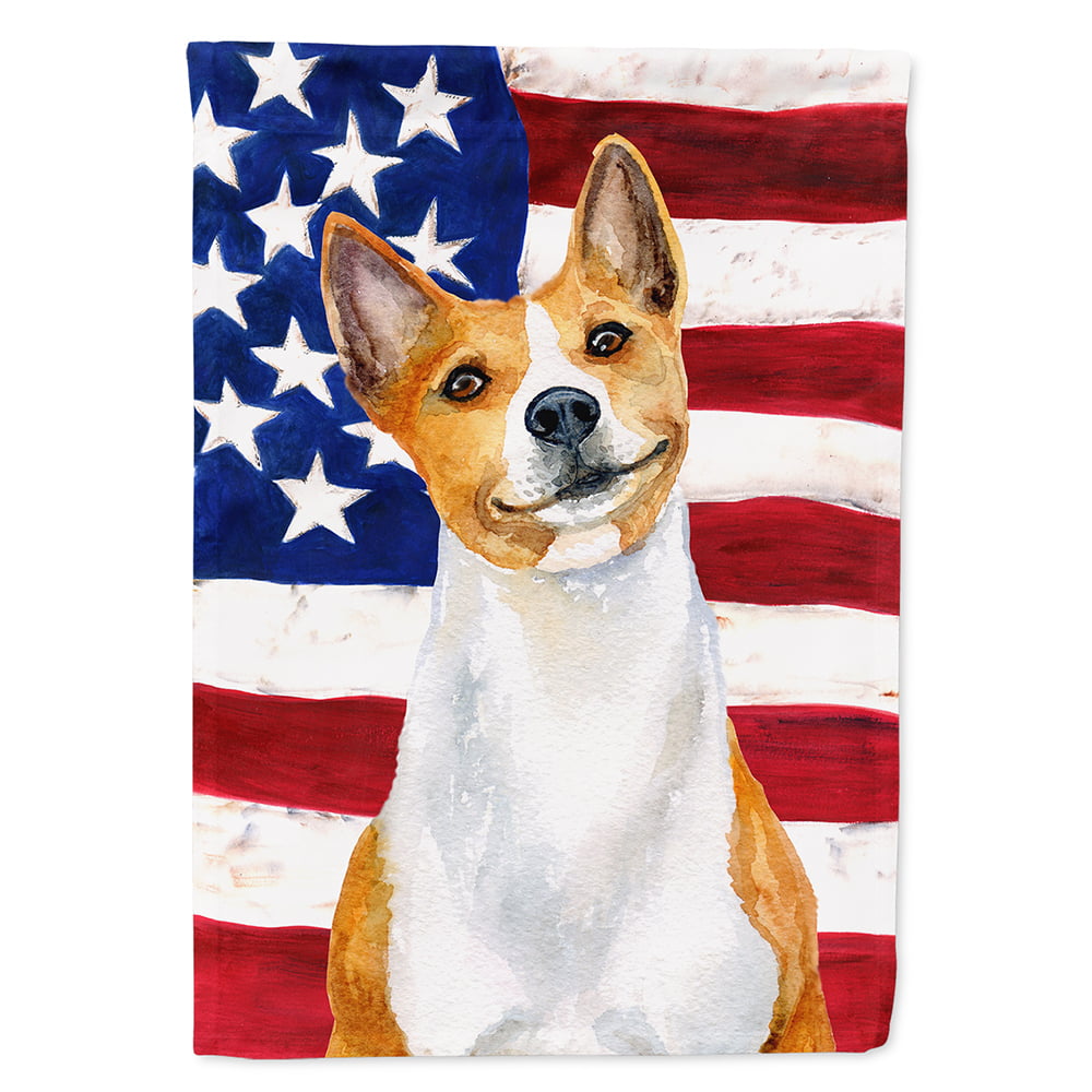 Basenji Patriotic Flag Canvas House Size