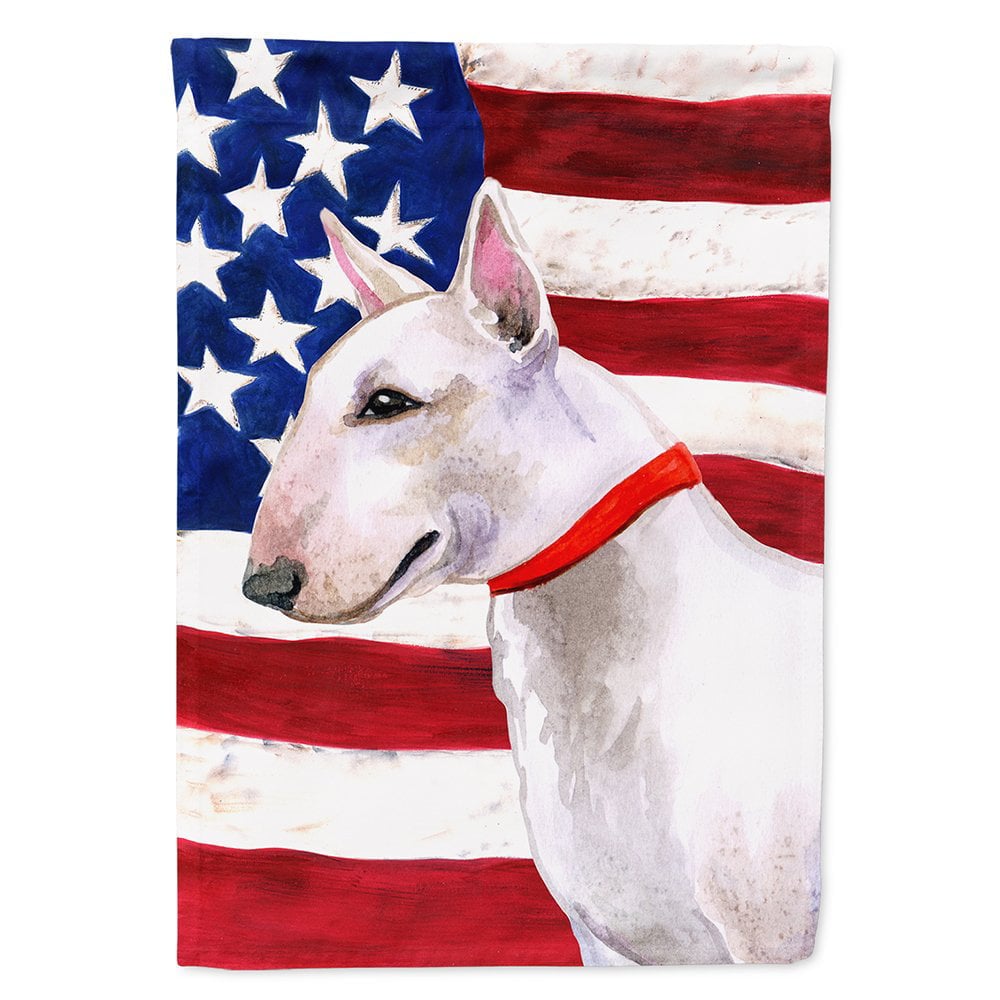 Bull Terrier Patriotic Flag Canvas House Size