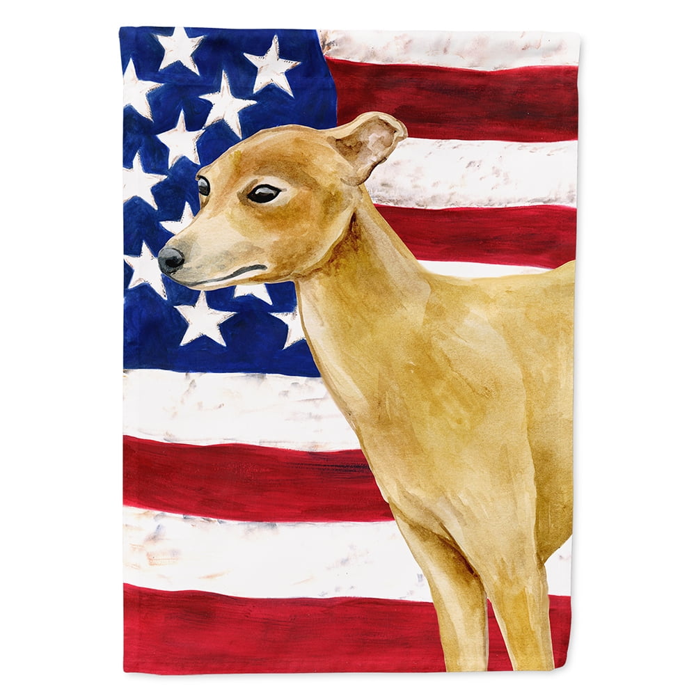 Italian Greyhound Patriotic Flag Canvas House Size