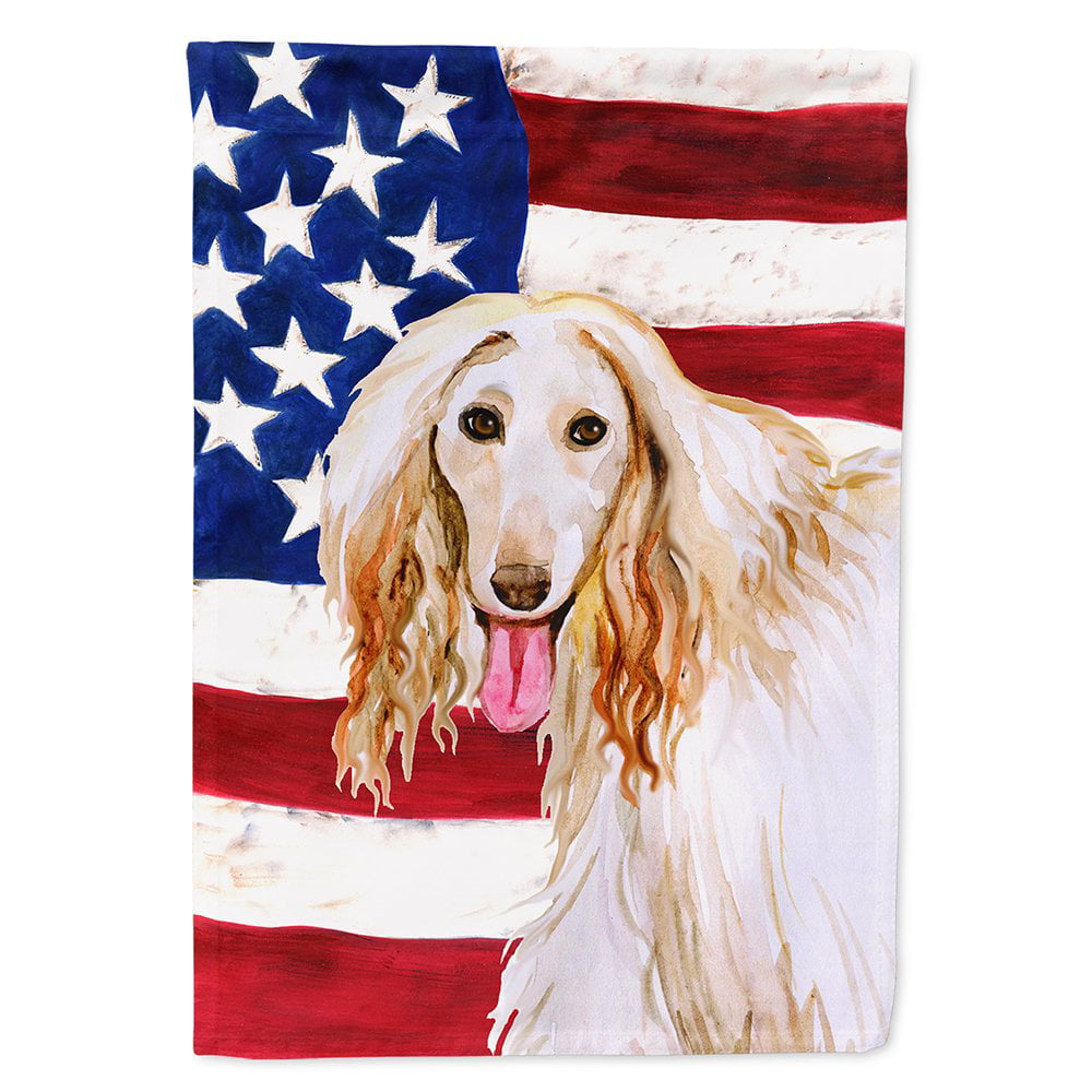 Afghan Hound Patriotic Flag Canvas House Size
