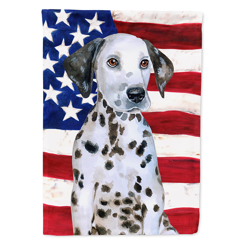 Dalmatian Puppy Patriotic Flag Canvas House Size