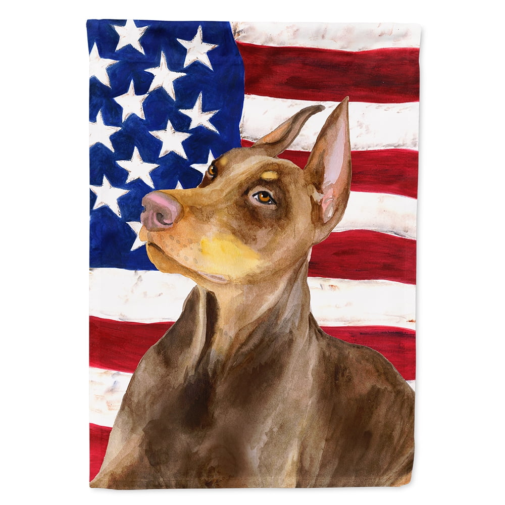 Doberman Pinscher Patriotic Flag Canvas House Size