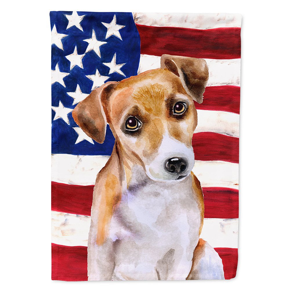 Jack Russell Terrier No.2 Patriotic Flag Canvas House Size