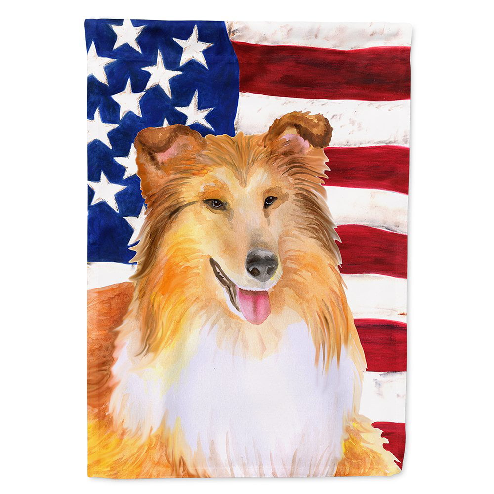 Sheltie Patriotic Flag Canvas House Size