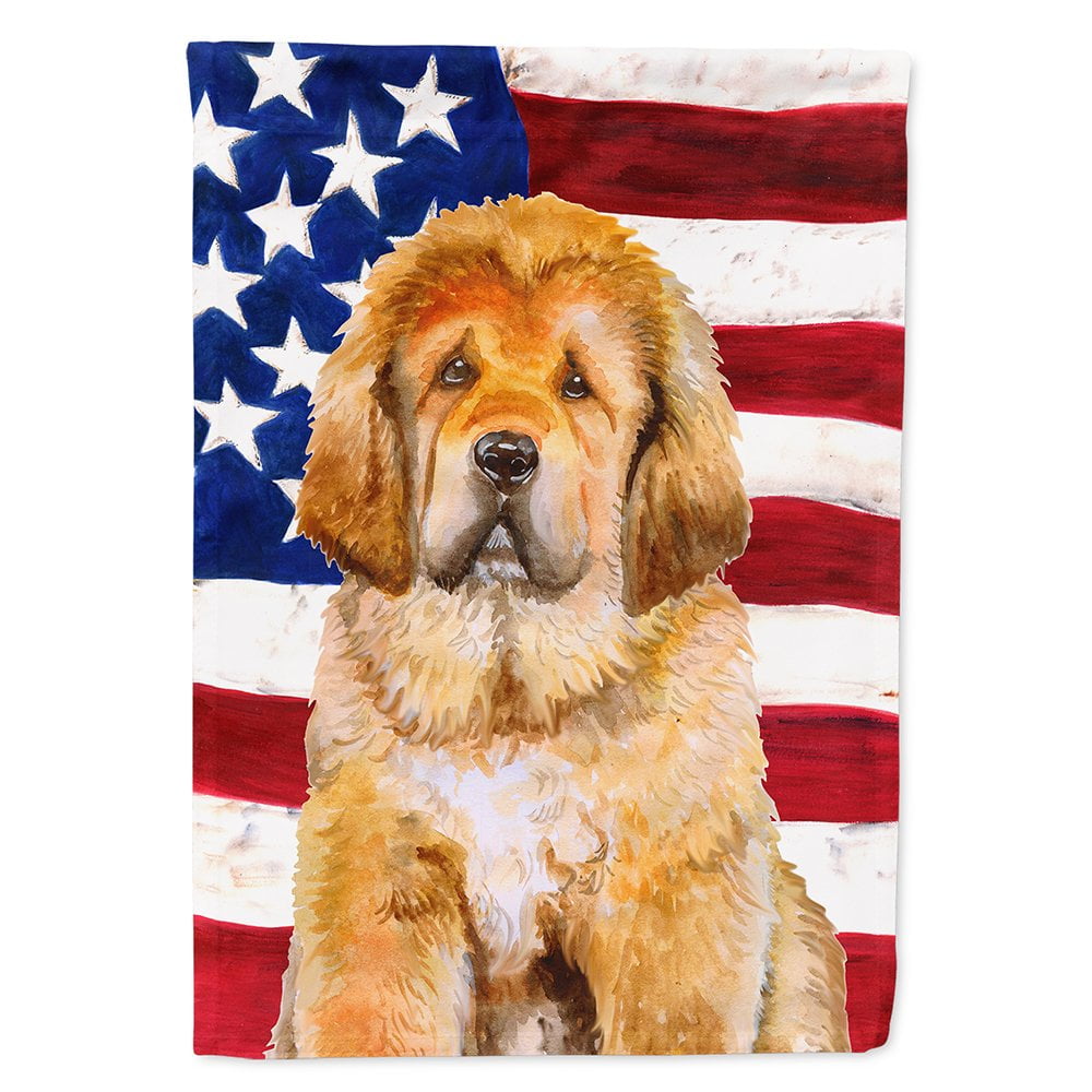 Tibetan Mastiff Patriotic Flag Canvas House Size